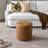 18" Wide Faux Leather Round Upholstered Ottoman-1900555102