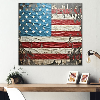 Drapeau américain rétro Liberty II - drapeau, art mural en métal