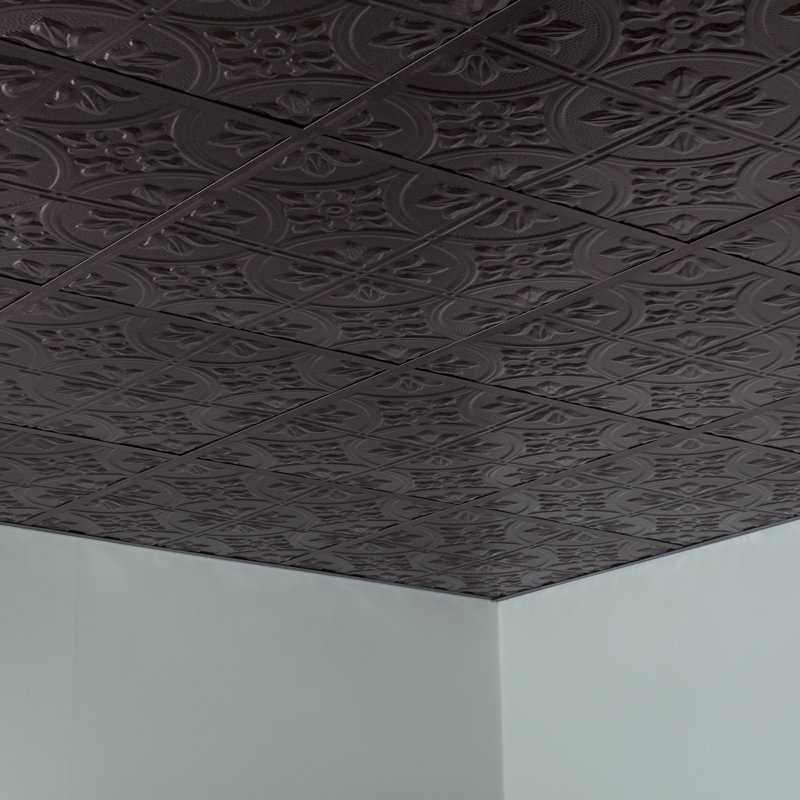 Panneau décoratif décoratif en vinyle 2 pi x 2 pi FASÄDE style traditionnel / motif 2, Étain fumé