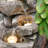 20.5"H 4-Tierd Peacock W/Stacked Stone Polyresin Outdoor Fountain With Pump And LED Light (KD)