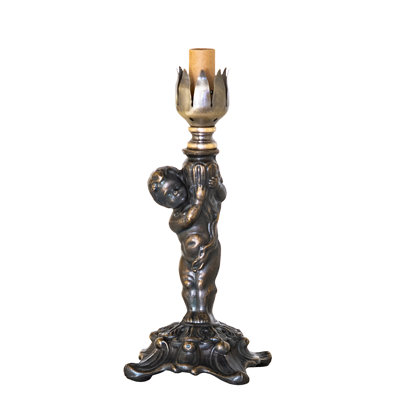 9" High Cherub With Urn Accent Lamp Base