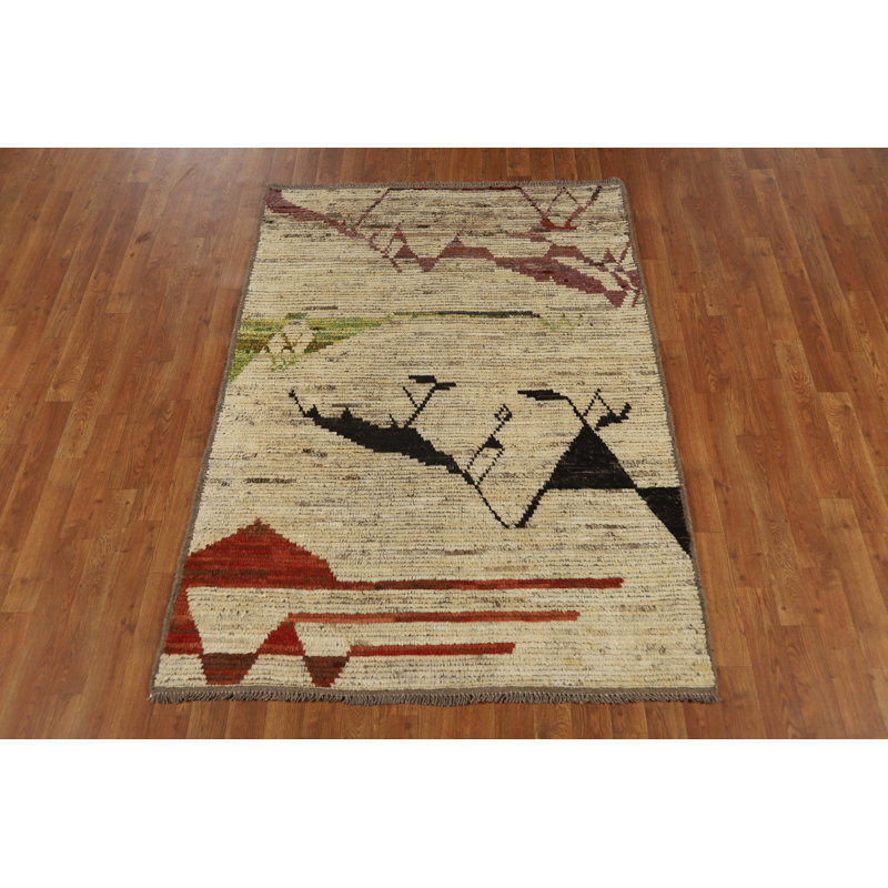 Handmade Wool Moroccan Oriental Rug 4x6