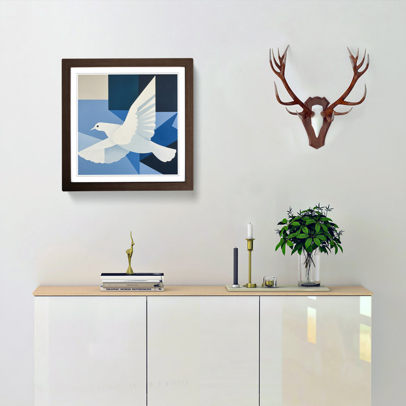 1 Piece Single Picture Frame Wall Art, Walnut