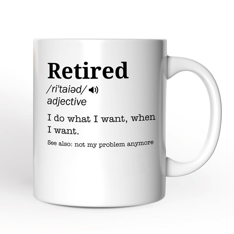 Définition personnalisée du cadeau de retrait, tasse amusante pour le retrait