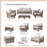 Breelyn 9 - Person  Outdoor Wicker Patio Set with Fire Pit Table & Swivel Chairs