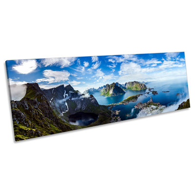 Mountains Norway Landscape - Wrapped Canvas Panoramic Print