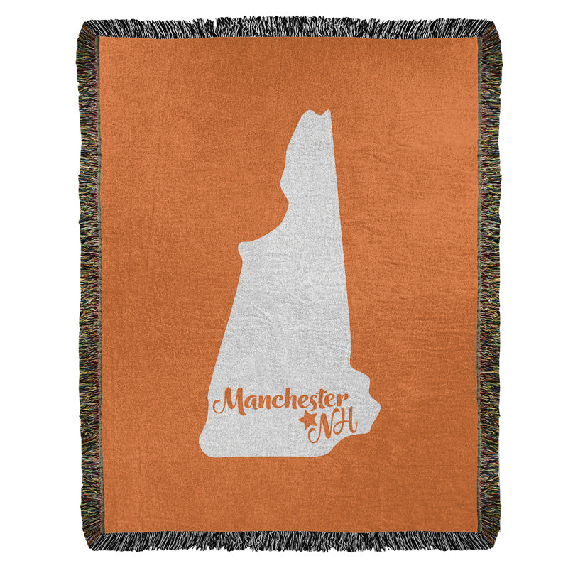 Jeté en coton tissé new hampshire manchester, l 50 po x L 60 po, Orange
