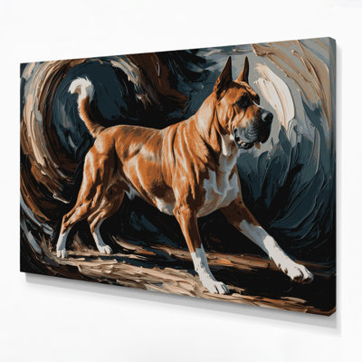 «Dogs Tosa», art mural sur toile noire