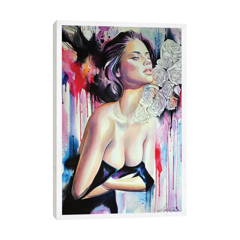 Constant Craving II by Ellectra Art - Painting on Canvas, White Framed, 66.04cm H x 45.72cm W x 3.81cm D