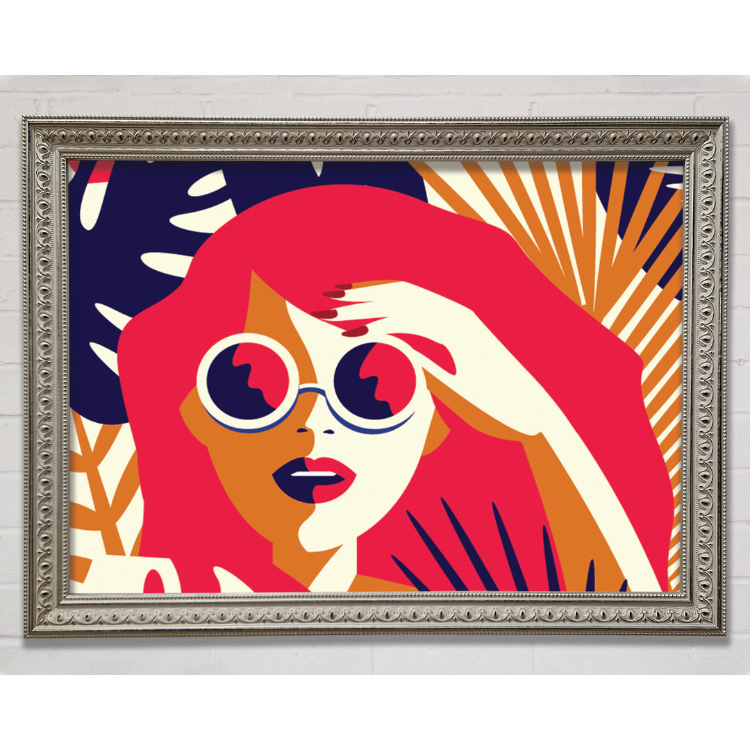 Sunshine Glasses Woman - Einzelner Bilderrahmen Druck