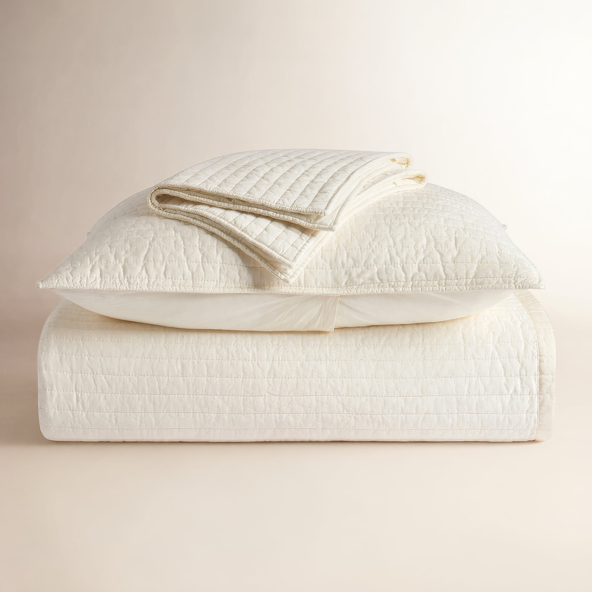 Oversized Cotton Sateen Channel Stitch Quilt Set - 3 Pieces King/Queen Bedding Comforter Set with Pillow Shams, All Season Lightweight Bedspread