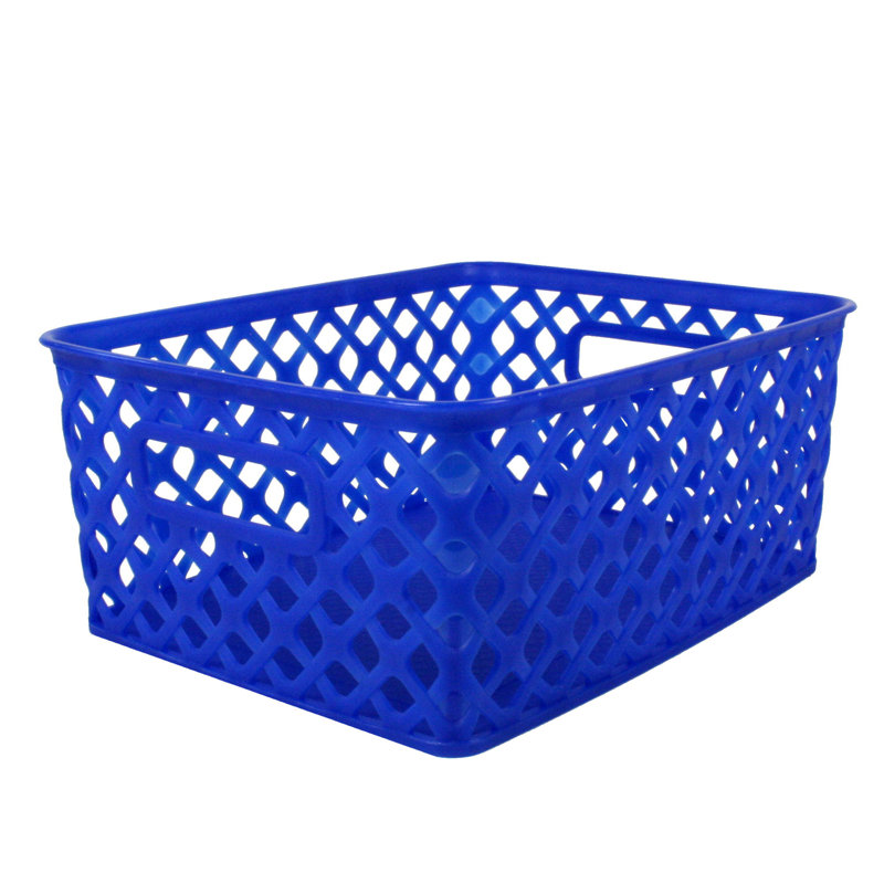 Small Lime Green Woven Plastic Storage Basket