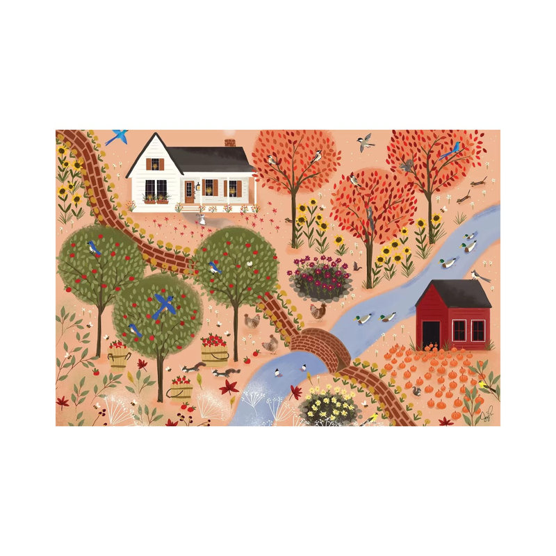 «Autumn Gardens» par Joy Laforme - Toile tendue avec châssis sur toile tendue, H 26 po x l 40 po x 1,5 po