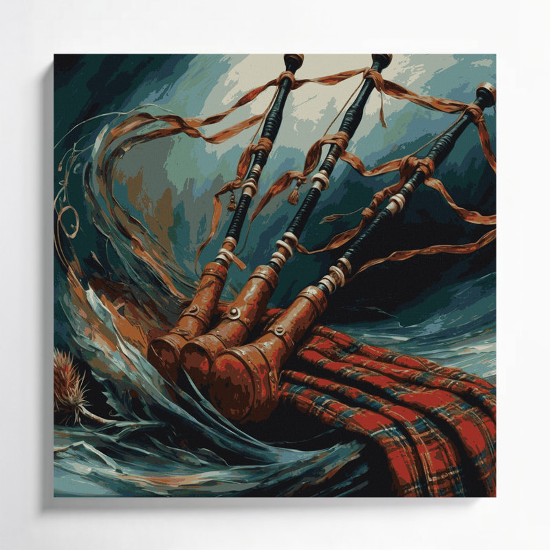 Art musical sur toile noire, H 12 po x l 12 po