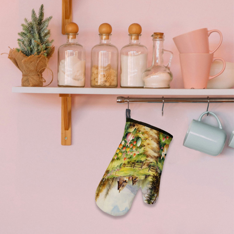 Spring Scenes Oven Mitt Cotton Twill