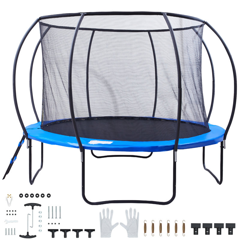 VEVOR Round Backyard Trampoline with Safety Enclosure