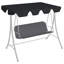 Replacement Canopy for Garden Swing Black 150/130x70/105 cm