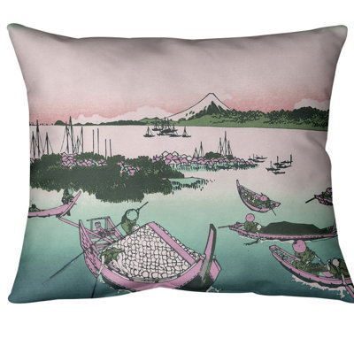 Tsukuda Island in Musashi Province Lumbar Pillow
