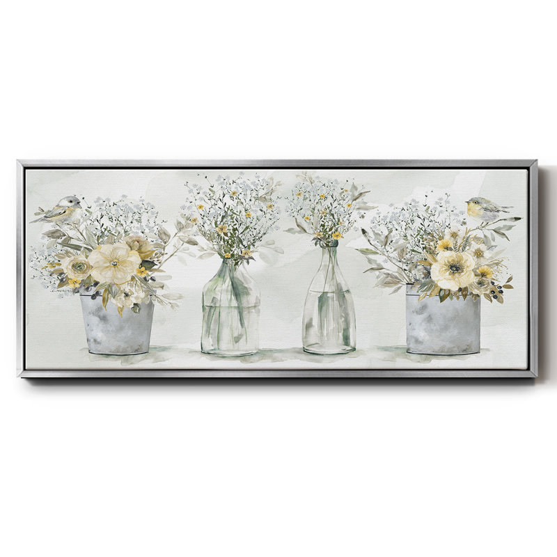 Farmhouse Bouquets- Framed Canvas, 20" H x 50" W