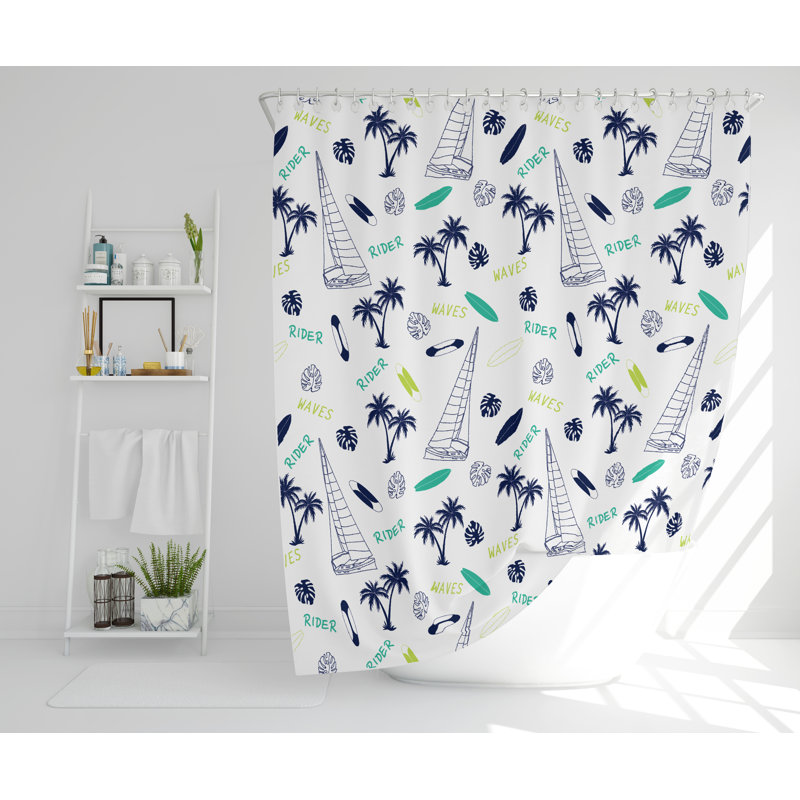 Gina Polyester Shower Curtain, 168cm H x 168cm W