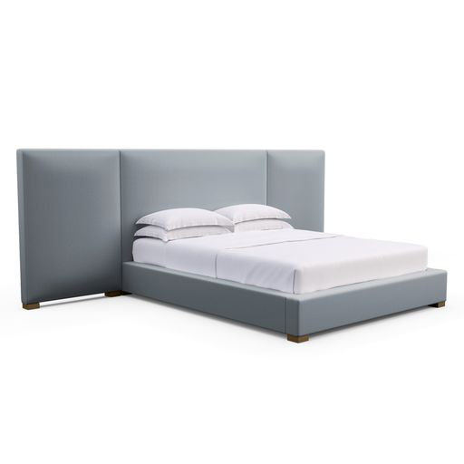 Upholstered Bed, Vintage Leather Blanc, King, Weathered