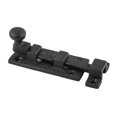 Black Wrought Iron Slide Bolt 3.5" Wide Rustproof Finish Renovators Supply