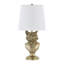 Lampe de table 20 "en résine de renard doré avec abat-jour monocoque et lin
