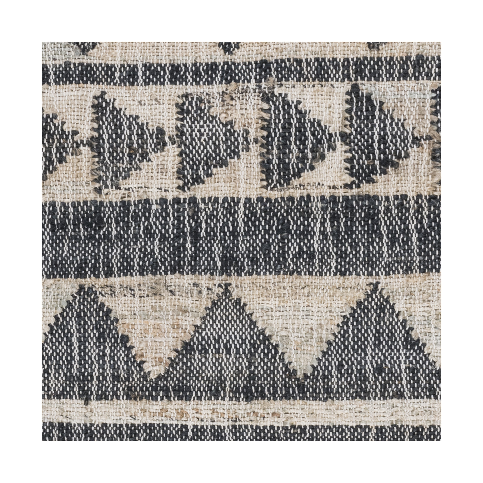 Camille Handmade Black/Beige Rug, Rectangle 2' x 3'