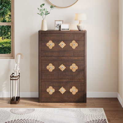 Shoe Cabinet with 3 Flip Drawers, Freestanding Slim Shoe Organizer Cabinet