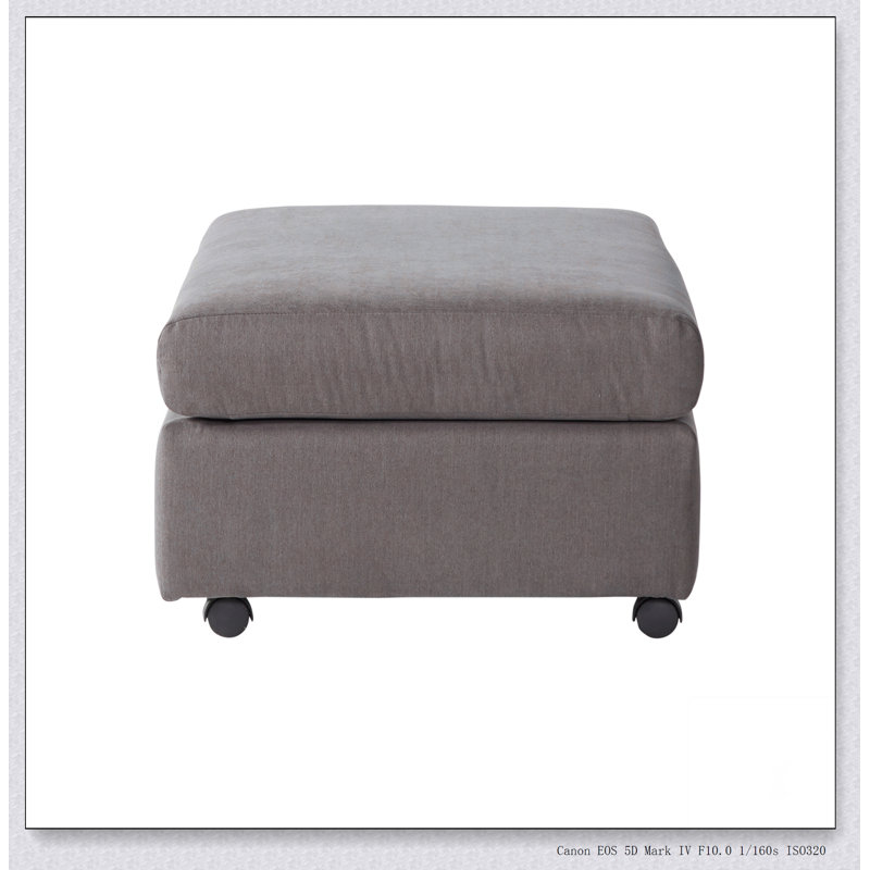 Repose-pieds de salon en tissu, Gris carbone
