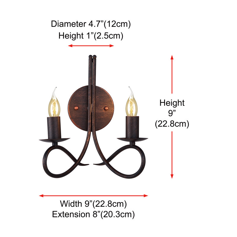 Macarthur Candle Wall Light, Dark Bronze