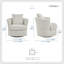 Denaux 33.5" Modern & Contemporary Swivel Chair with Chenille Fabric Upholstery, Nailhead Trim, Foam over Pocket Coils-274007756