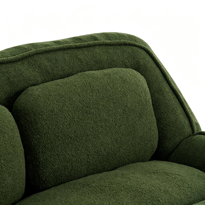 Canapé de sol convertible 2 places en peluche verte, fauteuil inclinable 2 en 1, canapé double usage pour adultes et animaux de compagnie avec structure métallique robuste
