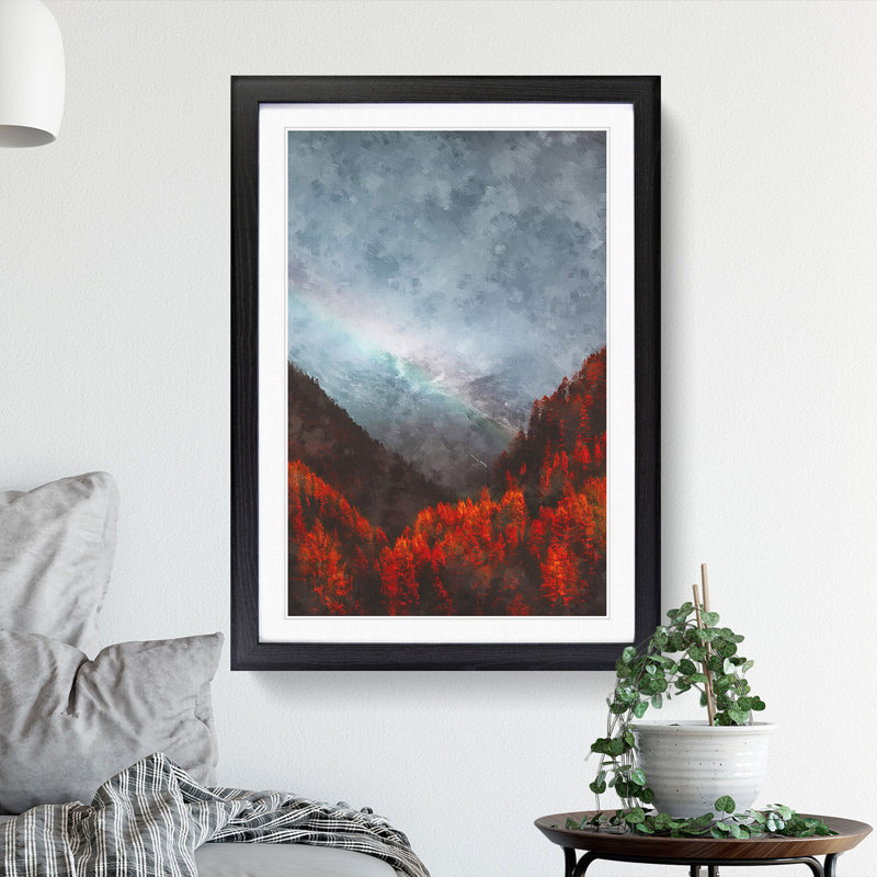 Rainbow over the Mountains in Italy - Picture Frame Graphic Art Print, 63cm H x 45cm W x 2cm D, Black Framed