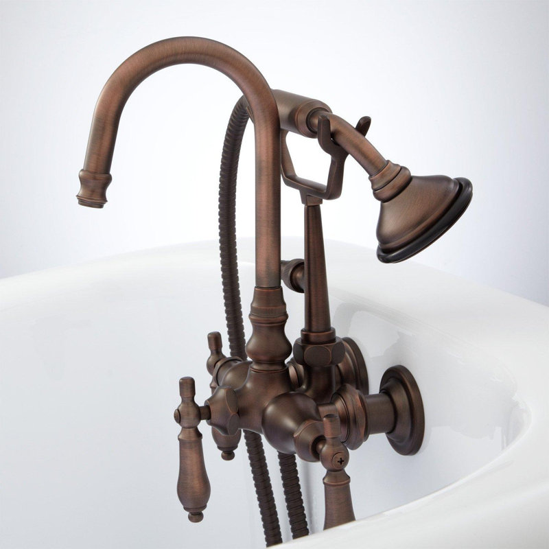 Pasaia Tub-Wall Mounted Tub Faucet with Hand Shower, Oil Rubbed Bronze