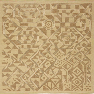 Tapis de zone brune à tissage plat handwoven
