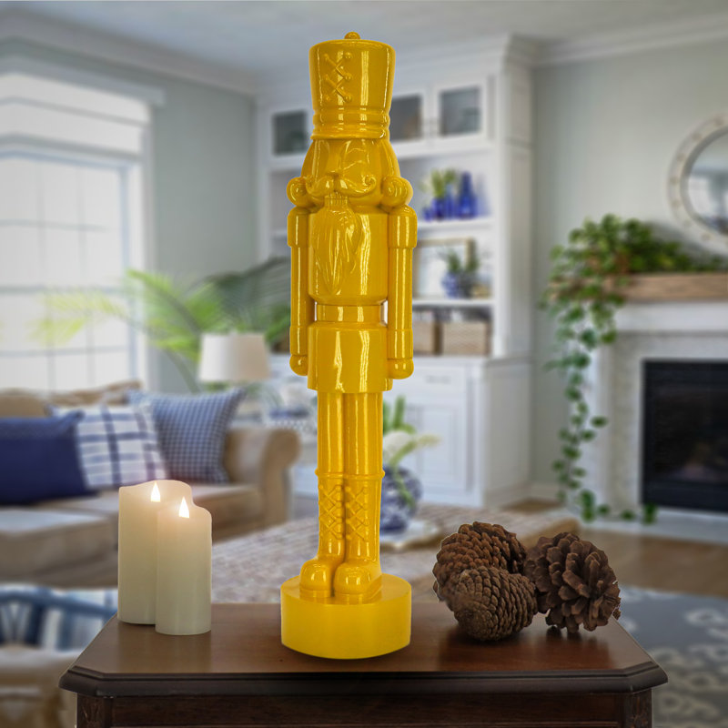 Décoration de Noël casse-noisette, Jaune, H 24 po x l 5,3 po x P 6,3 po