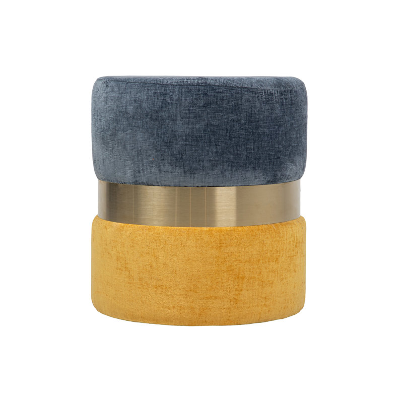 Manufactured Wood Accent Stool, Blue, Yellow