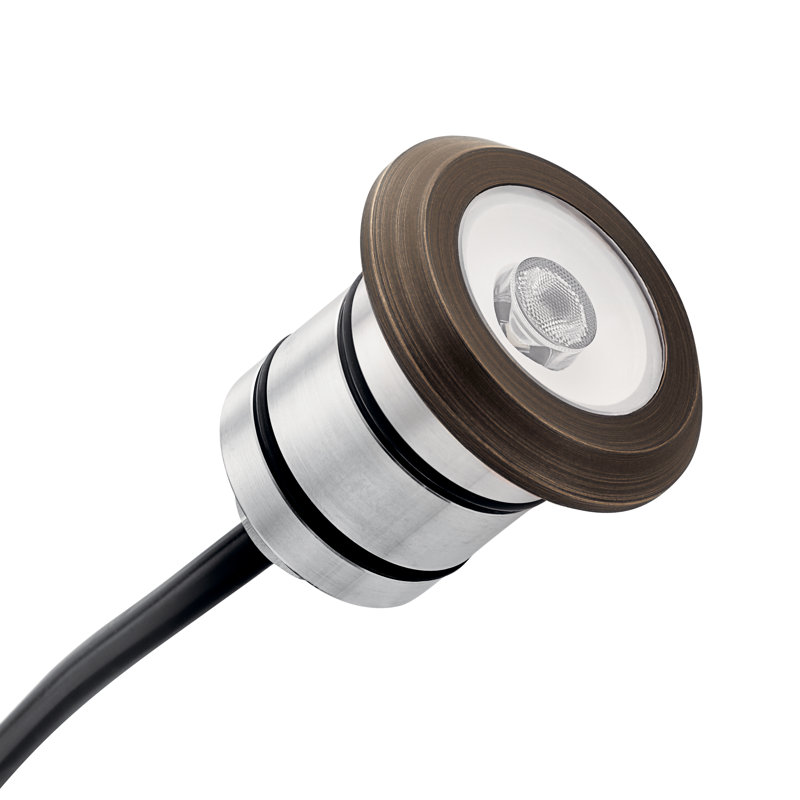 Chintan Low Voltage Integrated LED Metal Well Light, Centennial Brass, 2700K