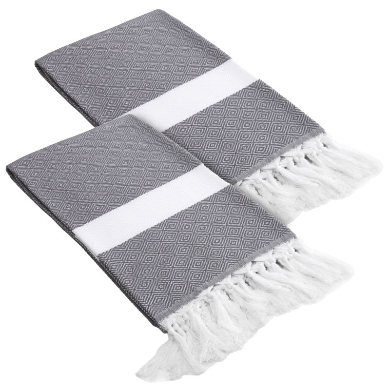 Ensemble de 2 serviettes en coton turc, gris