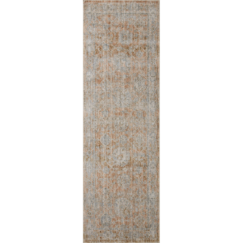 Jean Stoffer x Loloi Katherine Terracotta / Smoke Area Rug, Runner 2'7" x 10'0"