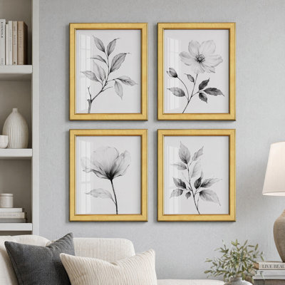 Picture Frames Set with Mat, Semi-Tempered Glass, Wall or Tabletop Display