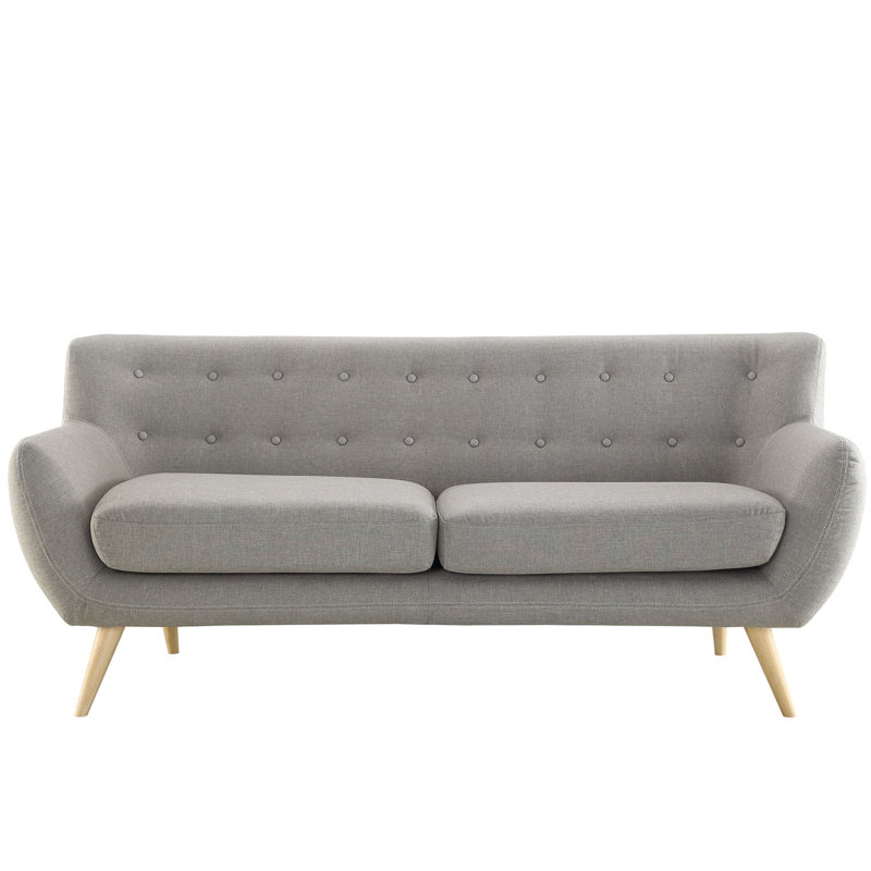 Modway Carson Carrington Brandbu Button-tufted Modern Sofa, Light Gray Velvet