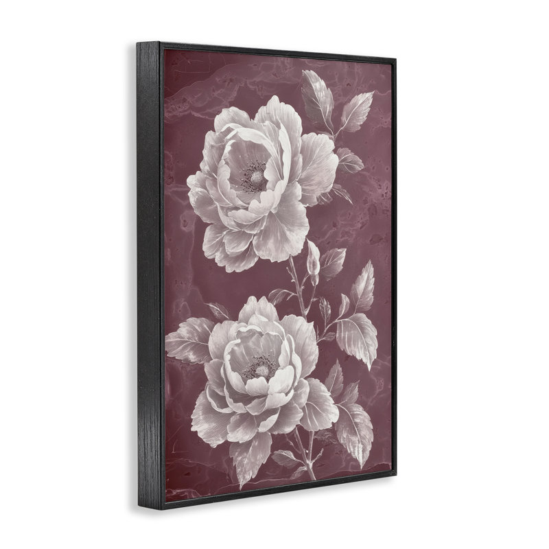 Chambermaid Blooms sur toile giclée encadrée, design par Annabelle Hall, H 18 po x l 12 po, Giclée encadrée noir minuit