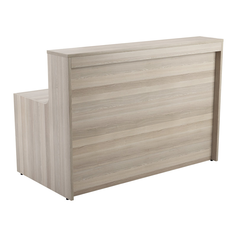 Buariki Rectangle Wood Reception Desk, Grey Oak