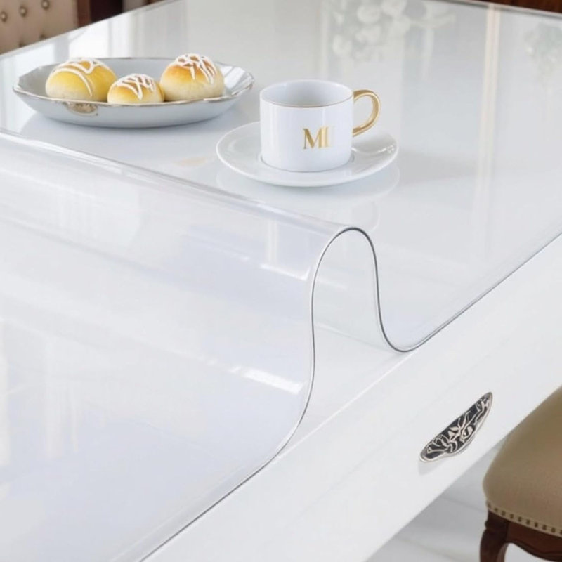 Clear Table Protector 100x200x0.2cm PVC Tablecloth Plastic Tablecover