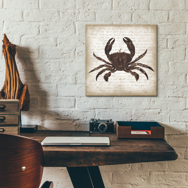 «Crab I» par Erin Clark, art mural en verre acrylique, H 12 po x l 12 po x P 0,13 po