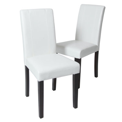 Critchfield Solid Wood and Faux Leather Dining Parson Chair(Set of 2)