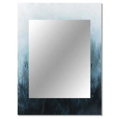 Quiet Seedling Dandelion In Minimalism III - Dandelion Decorative Mirror, Traditional Wall Mirror, Printed Metal Art