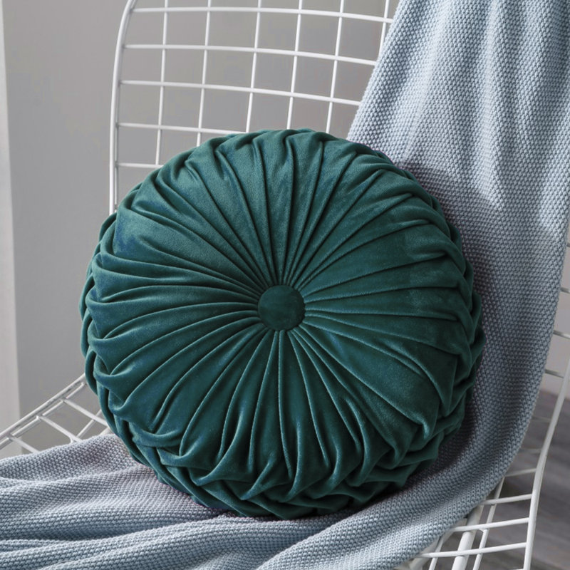 Lanajah Round Pillow Cover & Insert, Green